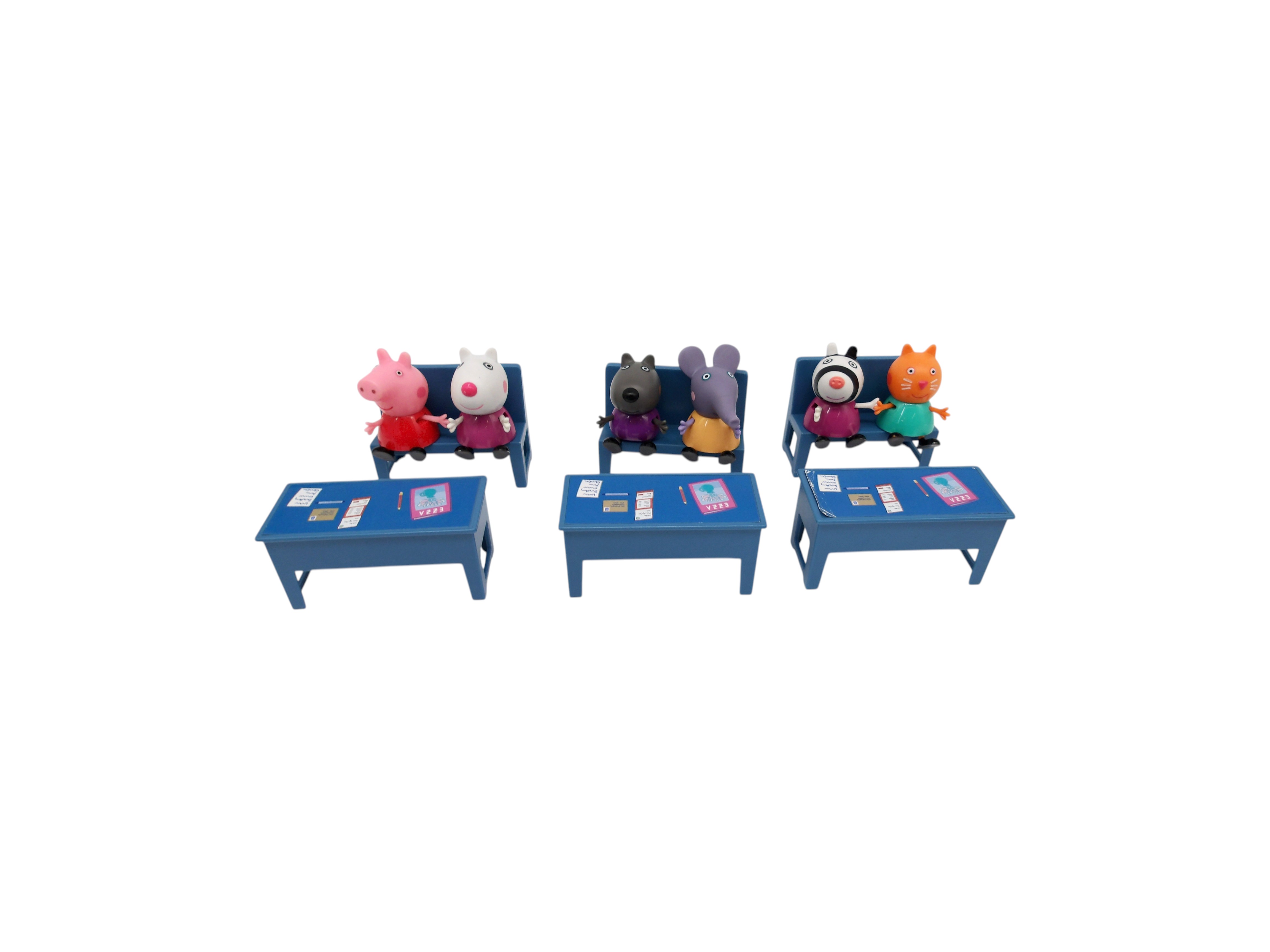 Figurines - Peppa Pig en classe - x7 Très bon état - Vue 2 - 